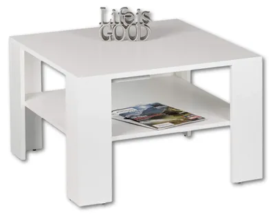 Productafbeelding van JOKER MINI salontafel in wit - een ruimtebesparende bijzettafel met opbergruimte voor uw woonkamer