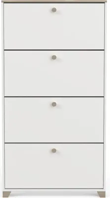 Immagine prodotto di Calicosy - Mobile porta scarpe 4 ante decoro quercia kronberg e bianco - L80,8 cm