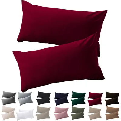 Produktbild von Kissenbezug 40x70 cm 2er Set Rot 100% Mikrofaser mit Reißverschluss