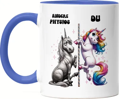 Produktbild von Andere Physios Du Einhorn Tasse Blau Physiotherapie Einhorn Spaß Geschenk