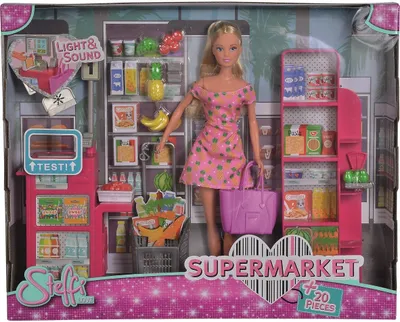 Produktbild von Steffi-Puppe in einem Supermarkt Simba
