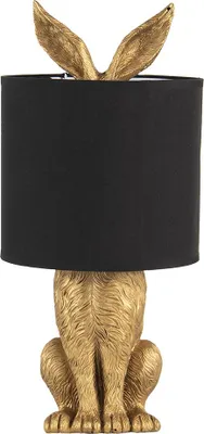 Immagine prodotto di Clayre & Eef Lampada da tavolo Rabbit Ø 20x45 cm in poliresina nera color oro