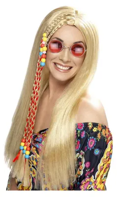 Zdjęcie produktu dla Blond peruka z długimi włosami w stylu hippie