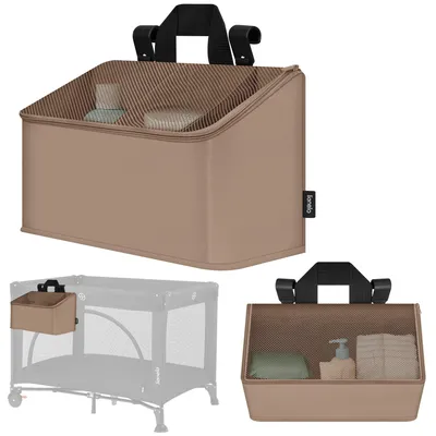 Obrázok produktu pre Lionelo Organizér na detskú postieľku Sidepocket Medium, závesný organizér na posteľ, plienky, detské utierky, do detskej izby, 43x15x23 cm béžová