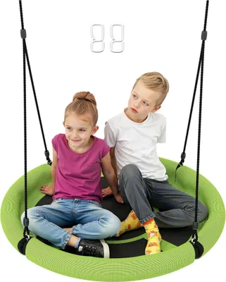 Produktbild von Nestschaukel outdoor ? 98 cm bis 150 kg, h?henverstellbar, Tellerschaukel, Grš¹n