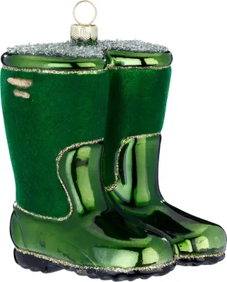 Produktbild von Christbaumschmuck Glas 10cm Gummistiefel Figur Grün