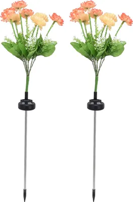 Obrázok produktu pre 2 solárne záhradné svetlá, LED solárne kvetinové svetlá pre záhradu, terasu, trávnik, nádvorie a chodníky