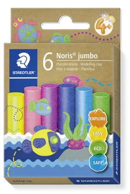 Produktbild von STAEDTLER Noris jumbo 842 Plastilin-Knete Set "metalic", 6 Knetstangen je 16,6 g