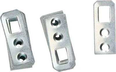 Produktbild von KOTARBAU® 50er Set Schrankaufhänger 30 x 12 x 1 mm Ver.Formen Schrankaufhängung Möbelaufhänger Bettbeschlag Verzinkt Möbelaufhängung Silber Flachverbinder
