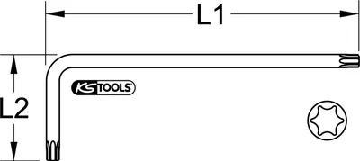 Image de KS TOOLS Clé mâle coudée Torx à tête sphérique, XL, T70, verte ( 151.4282 )