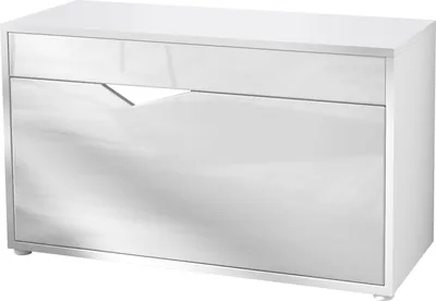 Produktbild von Vladon Kolmio Schuhbank, Sitzbank für 8 Paar Schuhe, Schuhregal mit Sitzfläche, Weiß matt/Weiß Hochglanz (85 x 50 x 33 cm)