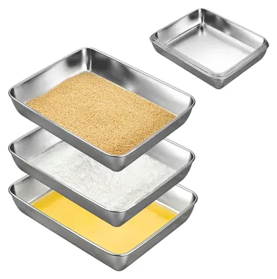 Paneerschalenset 6-teilig Edelstahl rechteckig 25x19x5 cm