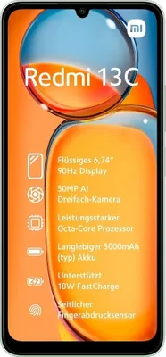 Zdjęcie produktu dla Xiaomi Redmi 13c 128 GB + 4 GB Dual-Sim Clover Green Neu