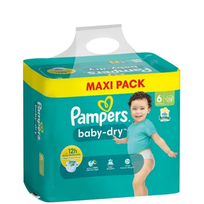 Produktbild von Pampers Windel Baby Dry Größe 6 Extra Large Maxi Pack 13-18 kg 78 Stück