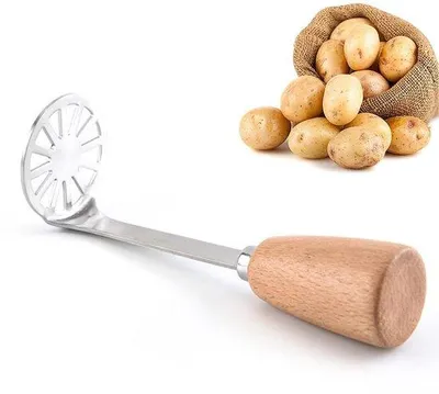 Productafbeelding van RVS Aardappelstamper met Houten Handvat