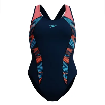 Produktbild von Speedo Placement Badeanzug Damen marineblau corale Gr 44
