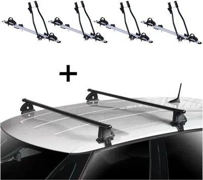 Produktbild von 4x Fahrradträger SAGITTAR + Dachträger VDP EVO Stahl kompatibel mit für Peugeot 406 4 Türer 1995-2005
