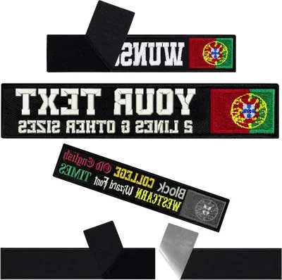 Productafbeelding van Personaliseerbare Patch - Naamplaat Velcro - Kleding Personaliseren - Met Klittenbandsluiting - 125 x 25 mm - Zwart