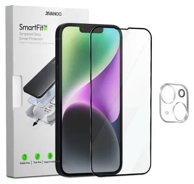 Produktbild von 1-Pack iPhone 14 Displayschutzfolie & 1-Pack Kameraschutz - Gehärtetes Glas | [Automatische Installation] - Blasenfrei