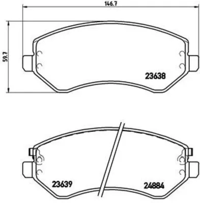 Produktbild von Brembo Bremsbelagsatz, Scheibenbremse Vorderachse P 37 007