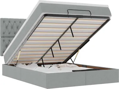 Immagine prodotto di vidaXL Ottoman letto con materasso grigio chiaro 140x190 cm tessuto