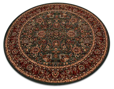 Image de Tapis en laine KASHQAI 4362 400 cercle ornement vert / bordeaux vert cercle 160 cm