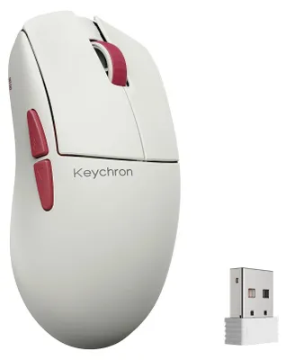 Produktbild von Keychron G4 Kabellose Gaming Maus Weiß / PixArt 3950 (8K Polling Rate)
