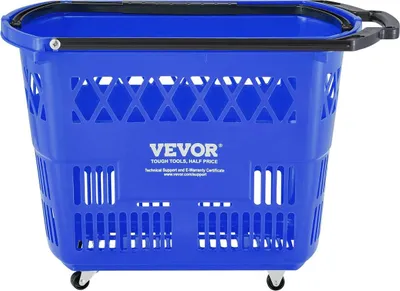 Obrázek produktu pro Plastový nákupní vozík na kolečkách 6 ks 39 l s rukojetí