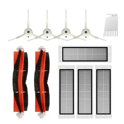 Produktbild von 11 Stück Zubehörset für Xiaomi Roborock S50/S51/S55/T6/T7 Staubsauger Ersatzteile 2 x Hauptbürste, 4 x Filter, 4 x Seitenbürste, 1 x Reinigungsbürste