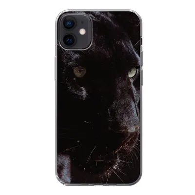 Produktbild von MuchoWow® Handyhülle Schutzhülle Hülle für iPhone 12 mini Panther - Tier - Schwarz Silikon Softcase Handy Hülle - Bild