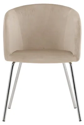 Productafbeelding van Berit eettafelstoel met armleuningen, velours, beige kleur.