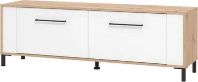 Immagine prodotto di Dmora Mobile Porta tv Nazzaro 157x40x52h cm Marrone Rovere Nodi, un Ripiano Apertura a Ribalta