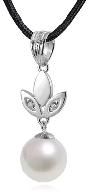 Produktbild von MATERIA 925 Silber Kettenanhänger Perle - Zirkonia Anhänger Damen rhodiniert mit Box #KA-236