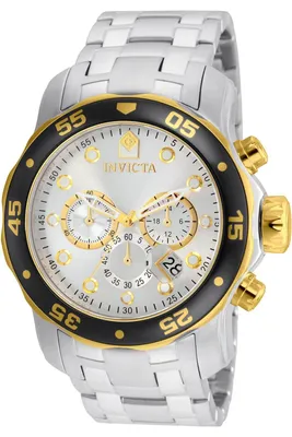 Produktbild von Invicta Pro Diver - SCUBA 80040 Herrenuhr - Quarzwerk - Edelstahl mit silbernem Zifferblatt - 48 mm