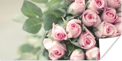 Produktbild von MuchoWow® Poster Ein großes Buch mit rosa Rosen liegt auf einem Tisch. 120x60 cm - Bild