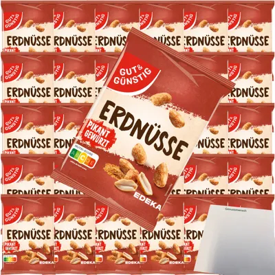 Produktbild von Gut & Günstig Erdnüsse pikant gewürzt VPE (30x150g Packung) + usy Block