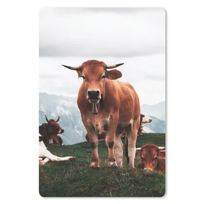 Produktbild von MuchoWow® Mauspad Mousepad Tiere - Kuh - Berg 18x27 cm - Mousepads - Maus Mat - Pad - Mausunterlage