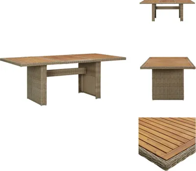 Produktbild von vidaXL Garten-Esstisch Braun 200x100x74 cm Poly Rattan -  Gartentische