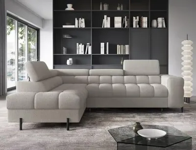 Produktbild von ELTAP Ecksofa Ferucce links mit Schlaffunktion und Bettkasten, Hellbraun