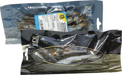 Produktbild von Capelin, Moiva mit Kopf, getrocknet und gesalzen, Trockenfisch (3 x 100g Pack)