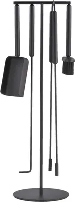 Produktbild von Blomus 66154, Kaminwerkzeug-Set, Schwarz, Stahl, Hartholz, 22 cm, 75,5 cm