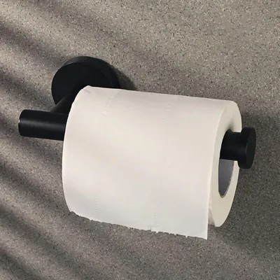 Produktbild von Wandmontierter Toilettenpapierhalter aus Edelstahl, Toilettenpapierrollenhalter fš¹r Bad und Kš¹che, matter Papierhalter šC Schwarz