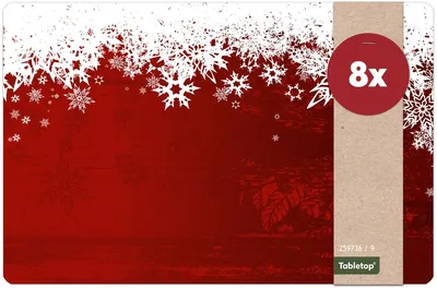 Immagine prodotto di Set di 8 tovagliette lavabili con neve di Natale