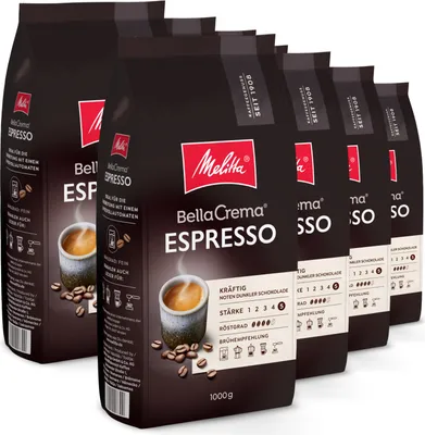 Produktbild von Melitta BellaCrema Espresso Kaffee-Bohnen, für Kaffee-Vollautomaten, im Set