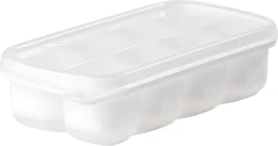 Produktbild von Eiswürfelschale mit Deckel, 8 Mulden, leicht zu lösende, stapelbare Mini-Eisform, Mehrzweck-Eiswürfelschale für Eiskaffee, Whiskey, Getränke, Cocktails