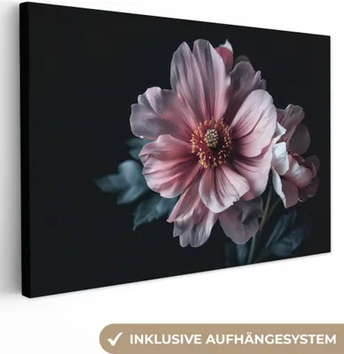 Produktbild von MuchoWow® - Leinwandbilder - Blume - Rosa - Natur, Wandbild, Wanddeko Bilder Wohnzimmer, 120x80 cm