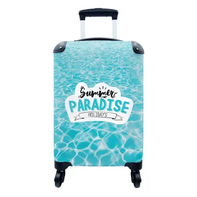 Produktbild von MuchoWow® Koffer Handgepäck Trolley Rollkoffer Kleine Reisekoffer mit 4 Rollen - Sommer - Zitat - Meer - Cabin Size < 55x40x23 cm & 55x40x20 cm - Fotokoffer - Kabinenkoffer - Boardgepäck - Reise-Box - Reisekoffer - Reisegepäck - Koffer mit Bild - Trolley für Kinder
