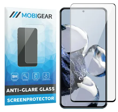 Produktbild von Mobigear Premium Displayschutzfolie für Xiaomi 12T Pro, gehärtetes Glas, Displayschutz - kompatibel mit Hüllen - Schwarz