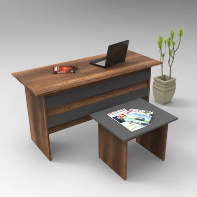 Immagine prodotto di Skye Decor, Vo8-Ba, Set di mobili per ufficio, noce, 100% PANNELLI DI PARTICELLE RIVESTITI IN MELAMMINA, 140 x 60 x 73,8 cm