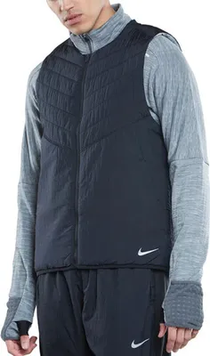 Produktbild von NIKE Herren Isolations-Weste Sport-Weste Aerolayer Running Vest Schwarz, Größe:S